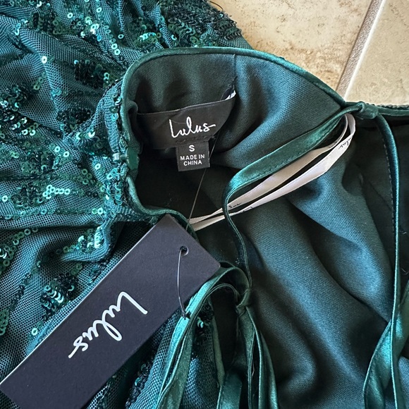 Lulus - Photo Finish Sequin Lace-Up Maxi Dress - Size S - Picture 6 of 6